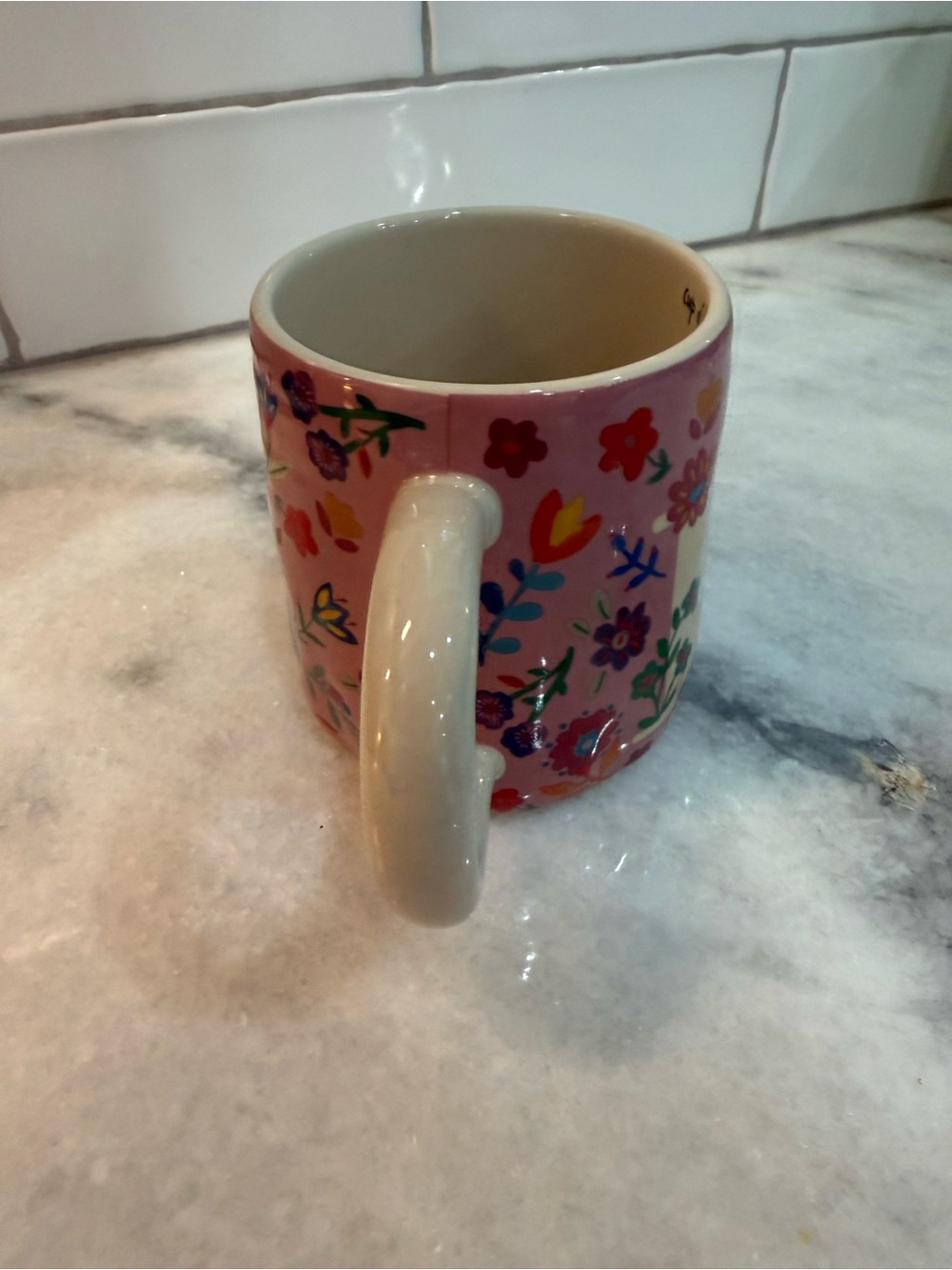 NATURAL LIFE Pink Floral 'K' Ceramic Mug - Cup of Happy - Picture 7 of 10